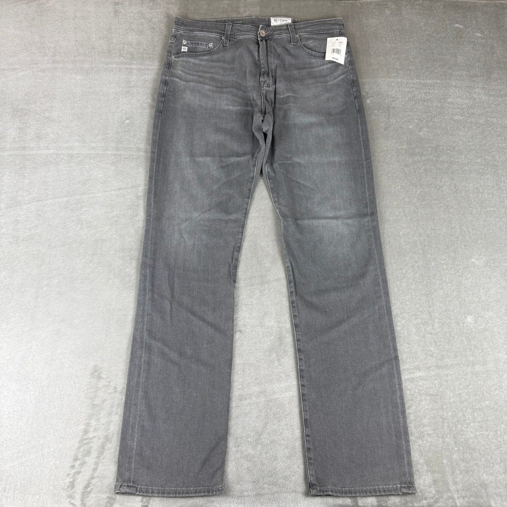 Adriano Goldschmied AG Everett Slim Straight Jeans Men 33x34 Dover Gray $210 NWT